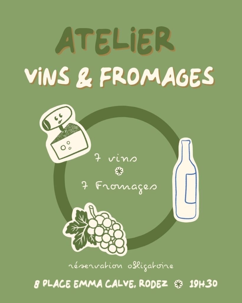 Illustration de l'atelier 7 vins et 7 fromages chez Trinquons à Rodez