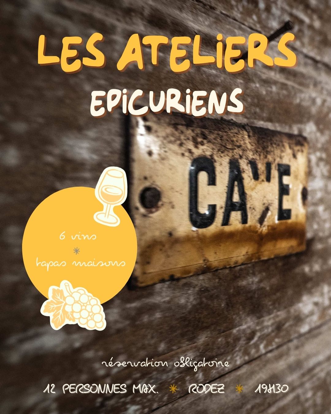 Enseigne Cave à la devanture de Trinquons à Rodez